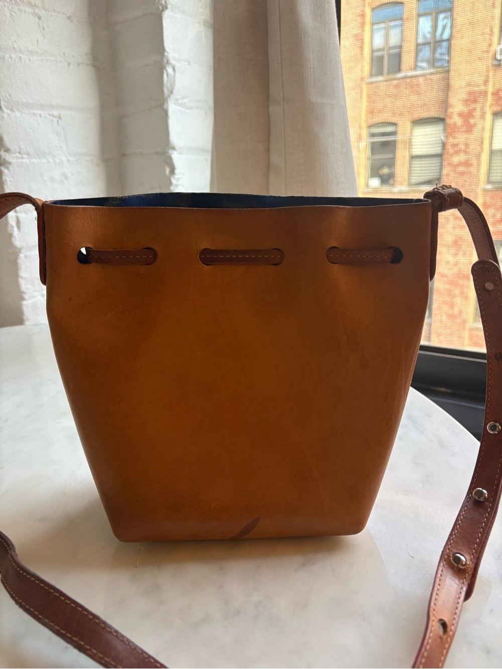 Mansur Gavriel Caramel Drawstring Mini Crossbody - Picture 5 of 7